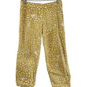 Boden Yellow Patterned Cropped Pants